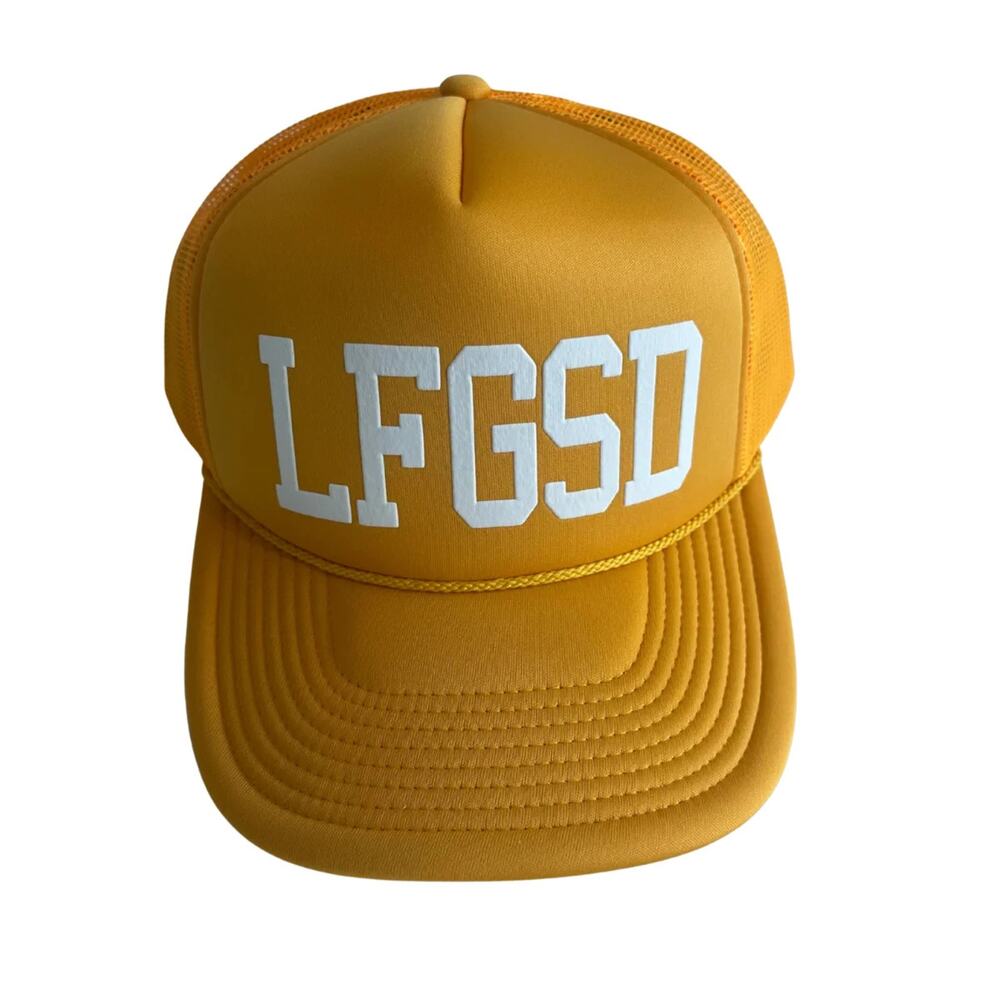 Local Beach LFGSD Trucker Hat Cap YELLOW SnapBack Foam Mesh SAN DIEGO